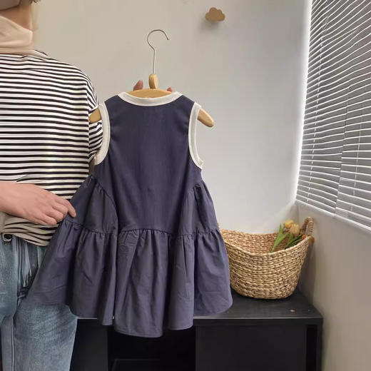 【女童夏款气质拼接背心连衣裙】2024薄款时髦洋气百搭无袖儿童裙子 商品图2