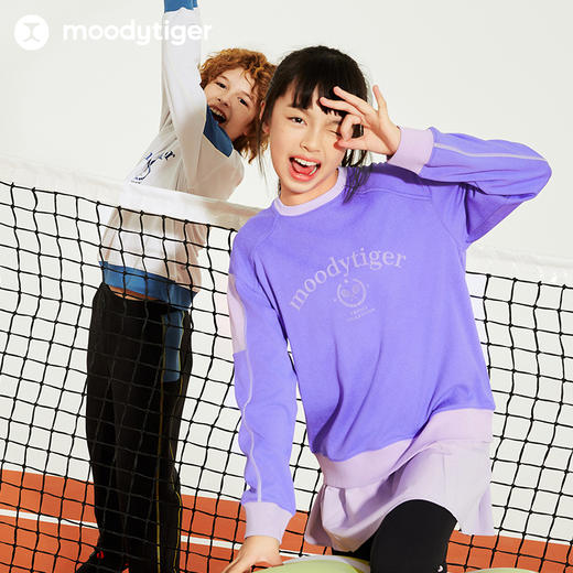 【24年秋新】【网球系列】moodytiger儿童卫衣24秋新款男女童透气户外运动衫43510301 商品图4