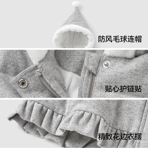 【商场同款】英氏童装羽绒服外套冬季女童连帽羽绒服保暖2024新款 商品图3