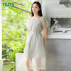 NUTS夏气质显瘦时尚网纱圆领优雅女装连衣裙424101142 商品缩略图0