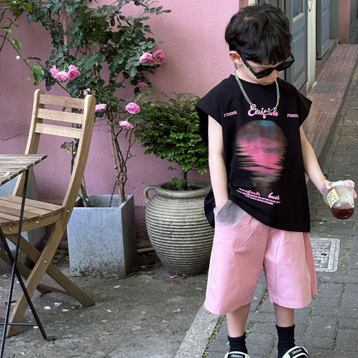 【男童时尚百搭氛围感套装】2024夏季新款韩版儿童洋气上衣短裤潮 商品图1