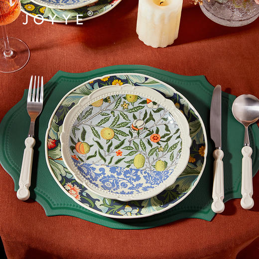 JOYYE威廉·莫里斯-欧式盘高档浮雕陶瓷一人食西餐具套装新婚轻奢女礼物 商品图3