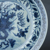 寒香慕古元明青花糯米釉缠枝花卉海水龙纹盘 商品缩略图2