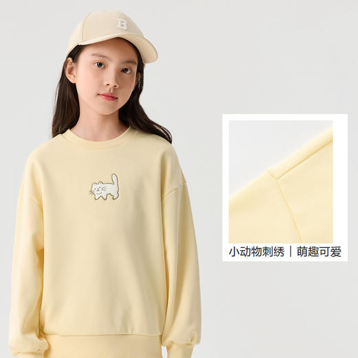 巴拉巴拉女童儿童卫衣加绒保暖秋冬中大童刺绣内搭上衣甜美卡通潮 商品图3
