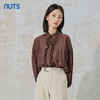NUTS秋季新款时尚通勤风荷叶领泡泡袖设计感长袖衬衫231013089B 商品缩略图2