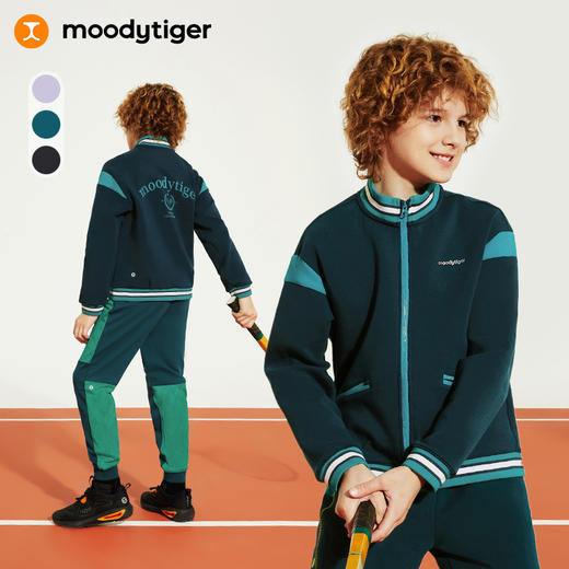 【24年秋新】【网球系列】moodytiger24秋新儿童男女童拼接空气层运动外套43510402 商品图0