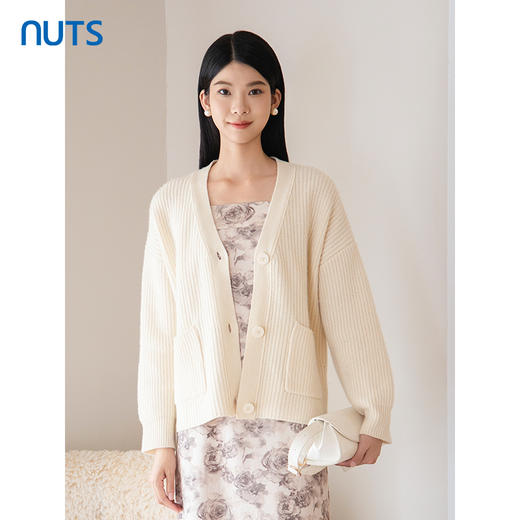 NUTS2023秋季新款气质休闲百搭小香风毛织开衫中外套女4390502A1 商品图0