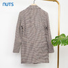NUTS商场同款西装复古格子中长款外套女141048001B 商品缩略图1