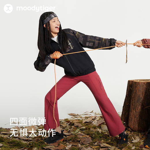 【24年秋新】moodytiger24秋新女童防风拒水户外运动透气速干长裤43211304 商品图3