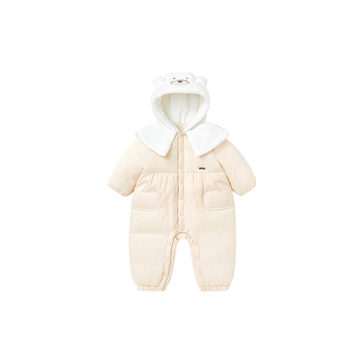 【商场同款】英氏童装羽绒服连体衣女宝宝三防连帽羽绒服冬季保暖超韧绒 商品图4