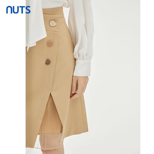 NUTS秋季新款时尚气质通勤风设计感开叉半身中裙女333061161 商品图3