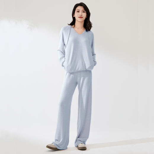 I‘d爱帝云感超柔花纱连帽休闲女士长袖居家套装 商品图5