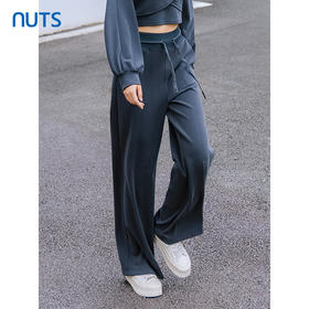 NUTS秋季新款简约运动直筒宽松高腰系带长款休闲裤4330703A1