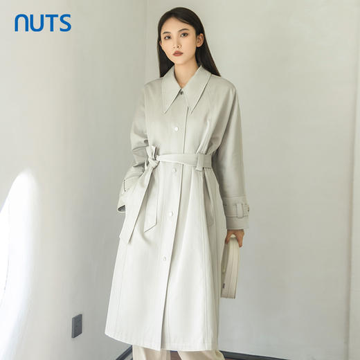 NUTS高级感流行通勤简约风长款风衣外套女2023秋季新款4340406A1 商品图0