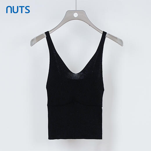 NUTS秋季新款纯欲性感别致V领修身背心女332052101 商品图3