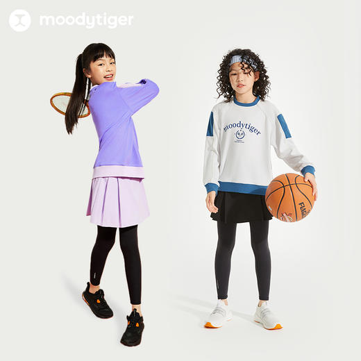 【24年秋新】【网球系列】moodytiger女童假两件裙裤24秋新款弹力运动裤43213501 商品图4