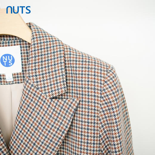 NUTS商场同款西装复古格子中长款外套女141048001B 商品图2