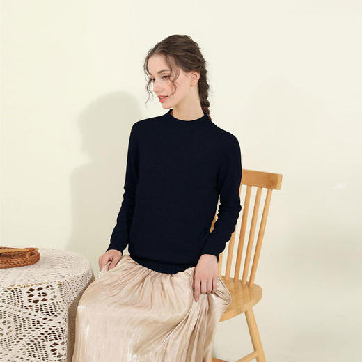 【女款】YANECINE 半高领可机洗羊毛打底衫 | 可水洗易打理 滑糯顺垂 舒适透气 简约时尚 商品图1