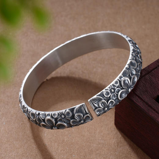 子佩集S999银【幽花醉舞】手镯【JLSZ003】纯银手镯仿古2408 商品图5