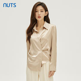 NUTS秋季新款时尚气质通勤风设计感收腰显瘦长袖衬衫女331011157