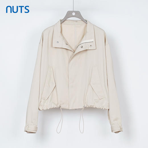 NUTS秋季新款美式复古立领工装纯色夹克短外套 商品图0