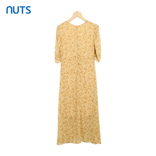 NUTS碎花连衣裙女夏季新款褶皱收腰显瘦V领气质裙子428103396 商品图1