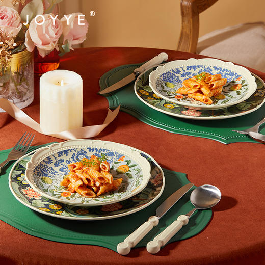 JOYYE威廉·莫里斯-欧式盘高档浮雕陶瓷一人食西餐具套装新婚轻奢女礼物 商品图8