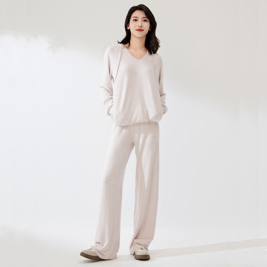 I‘d爱帝云感超柔花纱连帽休闲女士长袖居家套装 商品图7