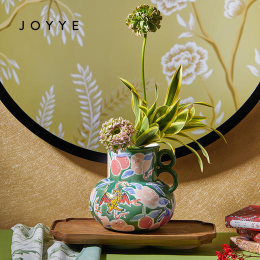 JOYYE瑞兽纳福-故宫文化新中式陶瓷葫芦花器客厅插花摆件高档送礼花瓶礼盒 商品图2