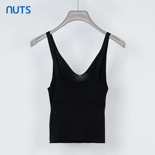 NUTS秋季新款纯欲性感别致V领修身背心女332052101 商品图2