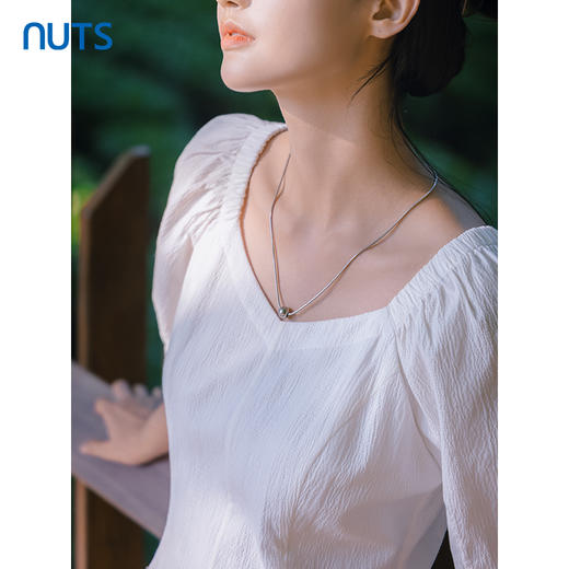 NUTS秋季新款白肌理复古气质法式茶歇裙显瘦中长连衣裙4311008A1 商品图1