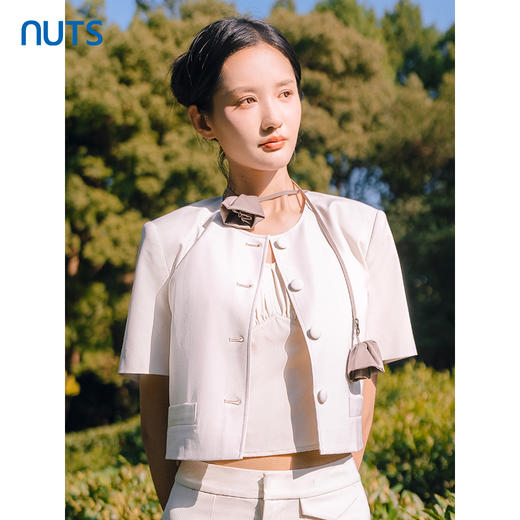 NUTS短袖宽松薄款小香风外套女夏休闲百搭4310401A1 商品图0