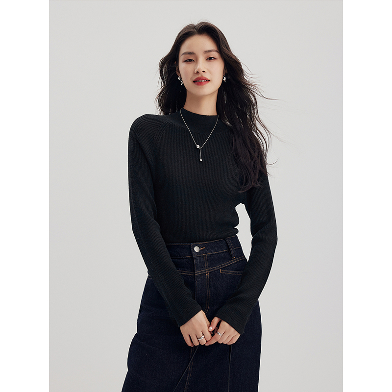 棉仓342635001-高领半高领修身羊毛打底衫