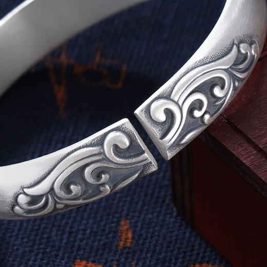 子佩集S999银【花漪蕊】手镯【JLSZ016】纯银手镯仿古2408 商品图4