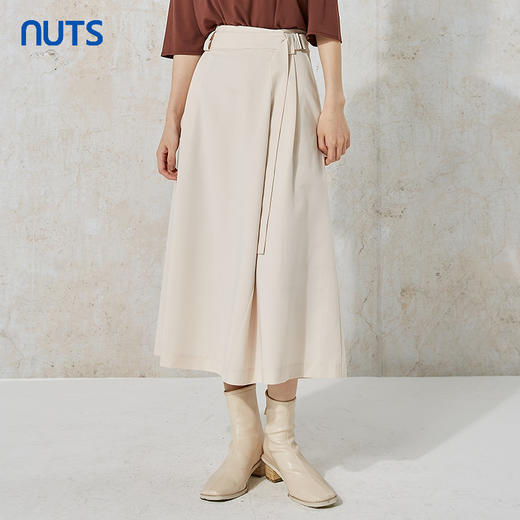 NUTS秋季新款气质通勤时尚纯色设计感半身长裙女231063004B 商品图4