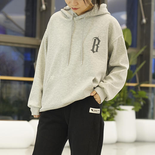 SZ2665秋款薄绒卫衣连帽情侣款字母印花纯棉宽松时尚上衣 商品图0