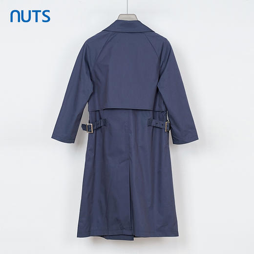 NUTS秋季新款蓝色休闲复古英伦风宽松中长款风衣外套女338043409 商品图1