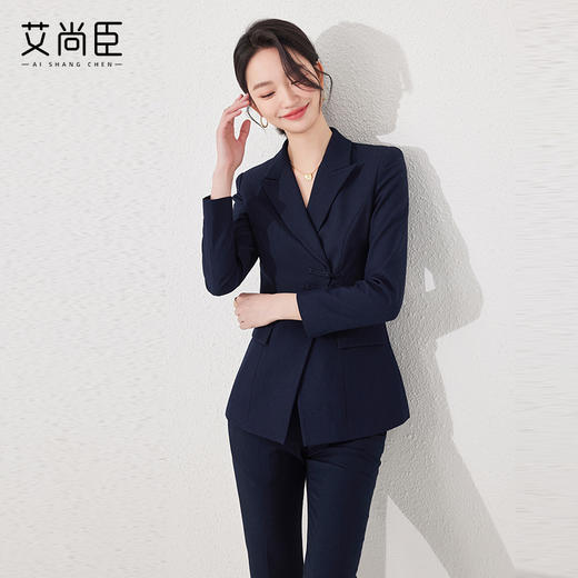 艾尚臣西装套装女春秋高端气质新中式盘扣工装西服售楼部职业装 商品图4