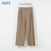 NUTS秋季新款咖色高腰通勤宽松直筒长款休闲裤西装裤女333071168 商品缩略图0