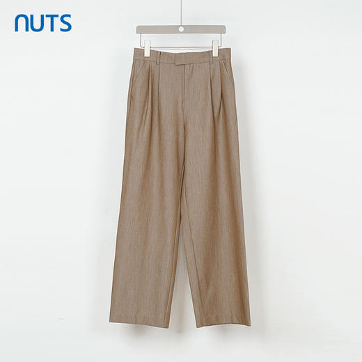 NUTS秋季新款咖色高腰通勤宽松直筒长款休闲裤西装裤女333071168 商品图0