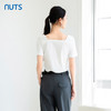 NUTS夏季新款方领设计感抽绳短袖衬衫上衣女425022241 商品缩略图1