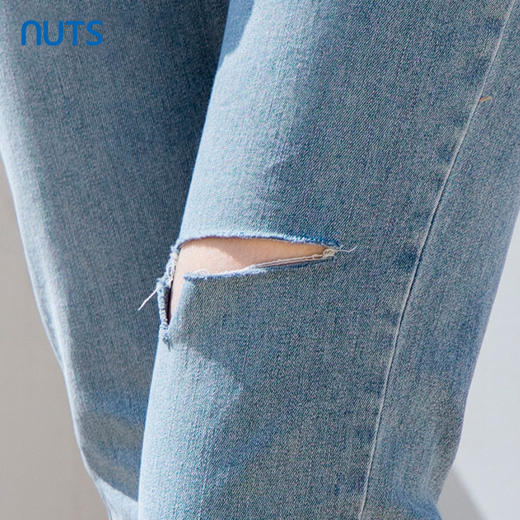 NUTS夏季新款高腰修身卷边百搭牛仔裤九分裤女429112270 商品图2