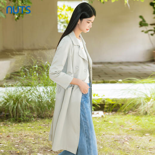NUTS秋季新款2023高级流行气质宽松长款百搭风衣外套女4380401A1 商品图3
