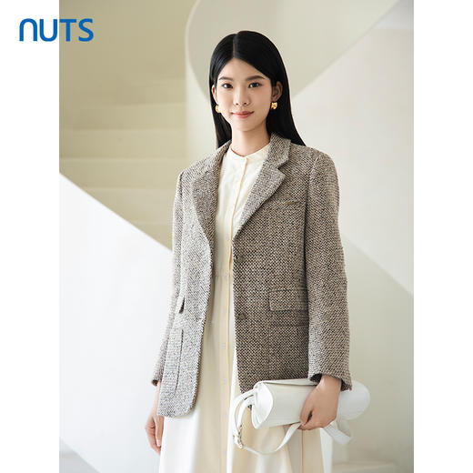 NUTS秋季新款2023时尚宽松显瘦百搭通勤风西装外套女 4350404A1 商品图0
