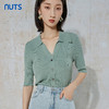 NUTS秋季新款气质通勤风修身显瘦毛织针织开衫短外套女231053072B 商品缩略图0