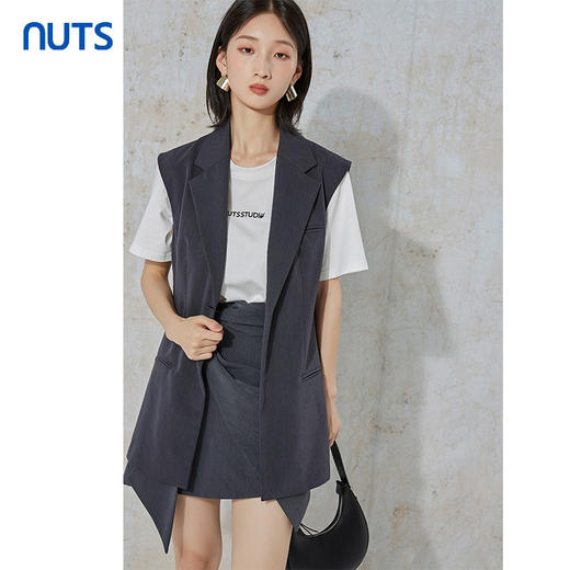 NUTS秋季新款气质通勤风时尚百搭外穿修身显瘦马夹女231032048B 商品图2