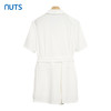 NUTS夏款西装领短袖系带收腰连体裤垂感职业连体裤221122344 商品缩略图4