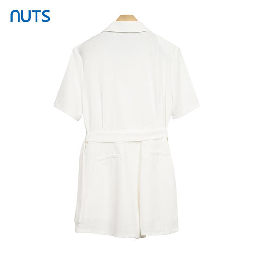 NUTS夏款西装领短袖系带收腰连体裤垂感职业连体裤221122344 商品图4