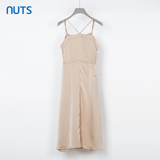 NUTS夏季新款高级感气质高腰显瘦优雅长款吊带连衣裙女332103340 商品图2