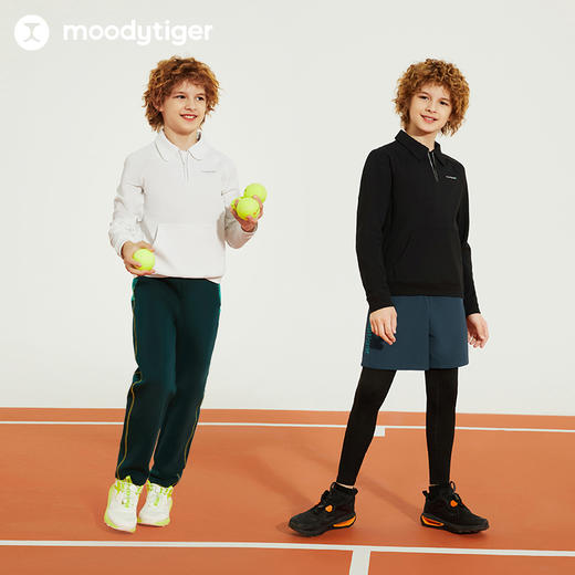 【24年秋新】【网球系列】moodytiger24秋新男童长袖华夫格透气户外长袖POLO【H】 商品图4